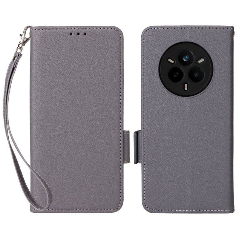 Kuoret Realme 14 Pro 5g Litsikuvioinen Tekonahka Hihnalla