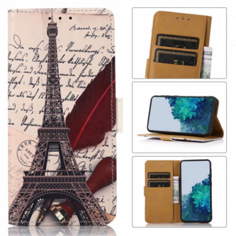 Flip Kotelot Moto G50 Runoilijan Eiffel-torni