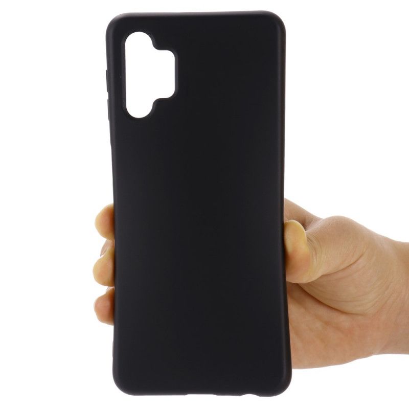 Case Kuoret Samsung Galaxy A32 5G Punainen Musta Puhelinkuoret Nestemäinen Silikoni Hihnalla