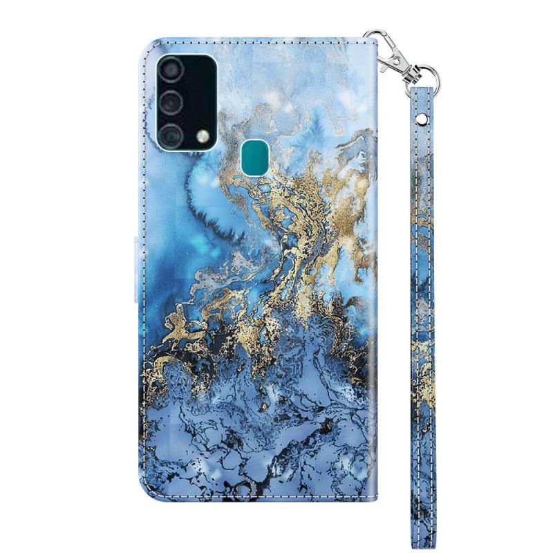Flip Case Samsung Galaxy A32 5G Designmarmorinen Valopiste Hihnalla