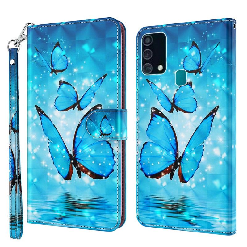Kotelot Samsung Galaxy A32 5G Vaaleat Paikat. Jotka Lentävät Sinisiä Perhosia Suojakuori