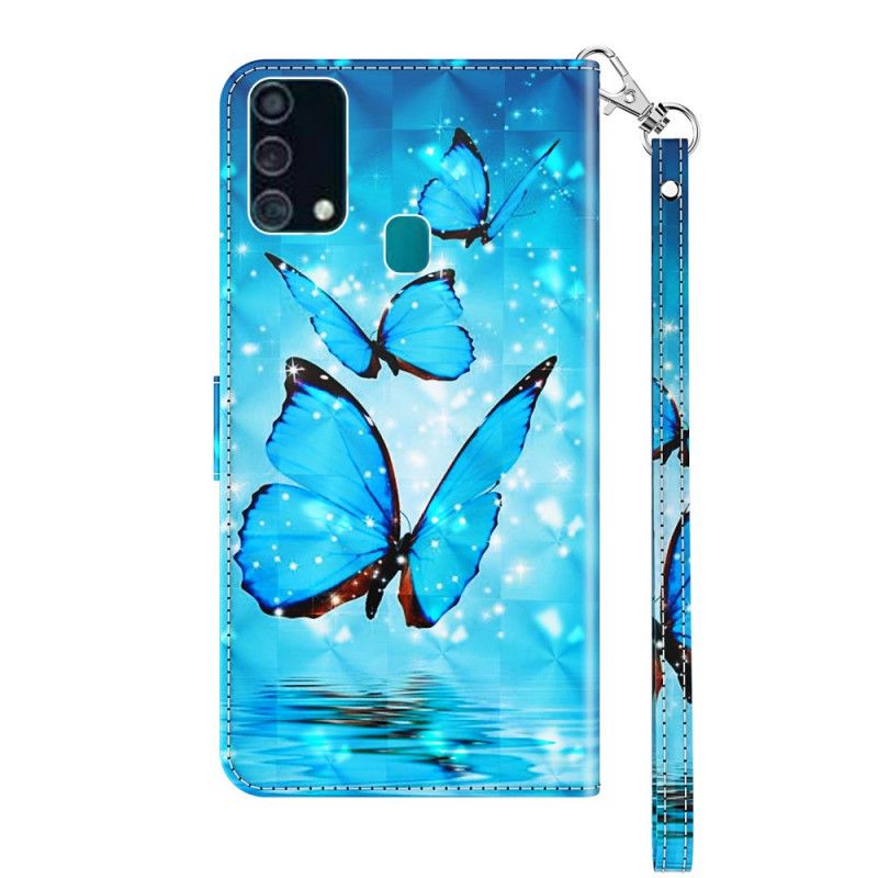 Kotelot Samsung Galaxy A32 5G Vaaleat Paikat. Jotka Lentävät Sinisiä Perhosia Suojakuori