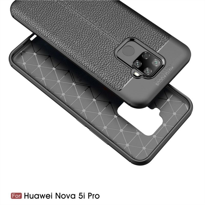 Kuori Huawei Mate 30 Lite Punainen Musta Kaksilinjainen Litsi Nahkainen Vaikutus Suojakuori