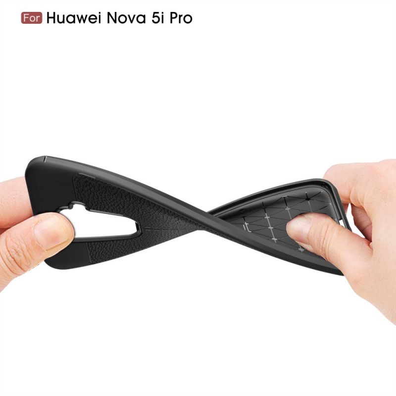 Kuori Huawei Mate 30 Lite Punainen Musta Kaksilinjainen Litsi Nahkainen Vaikutus Suojakuori
