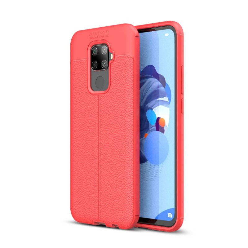 Kuori Huawei Mate 30 Lite Punainen Musta Kaksilinjainen Litsi Nahkainen Vaikutus Suojakuori