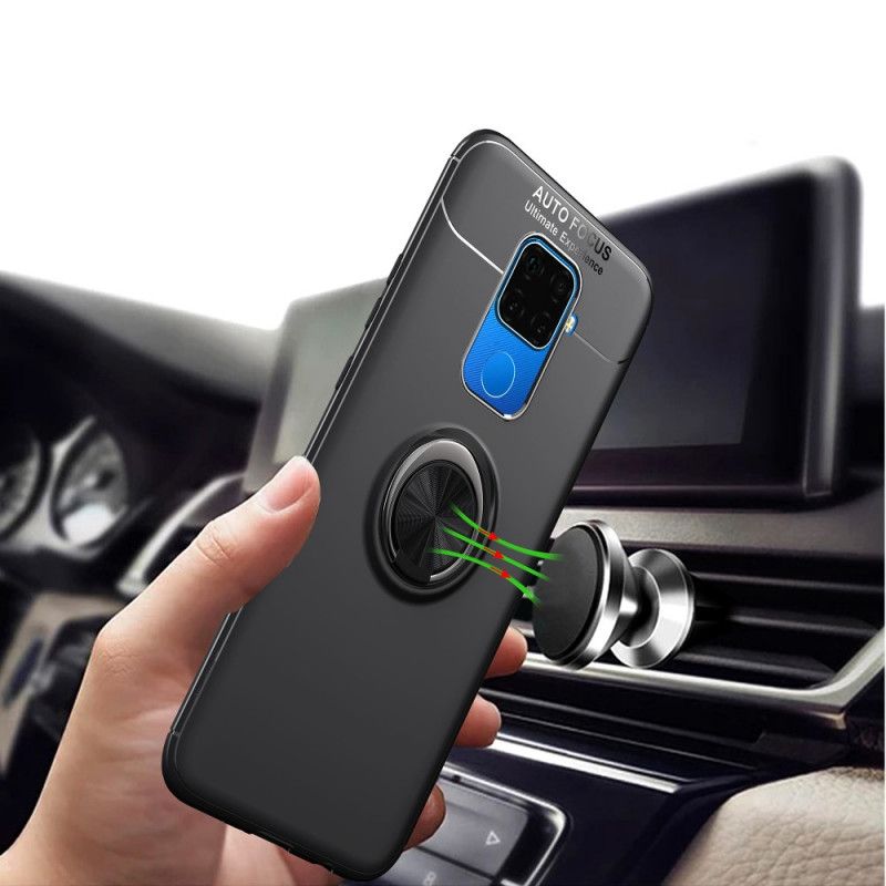 Kuori Huawei Mate 30 Lite Punainen Musta Pyörivä Rengas