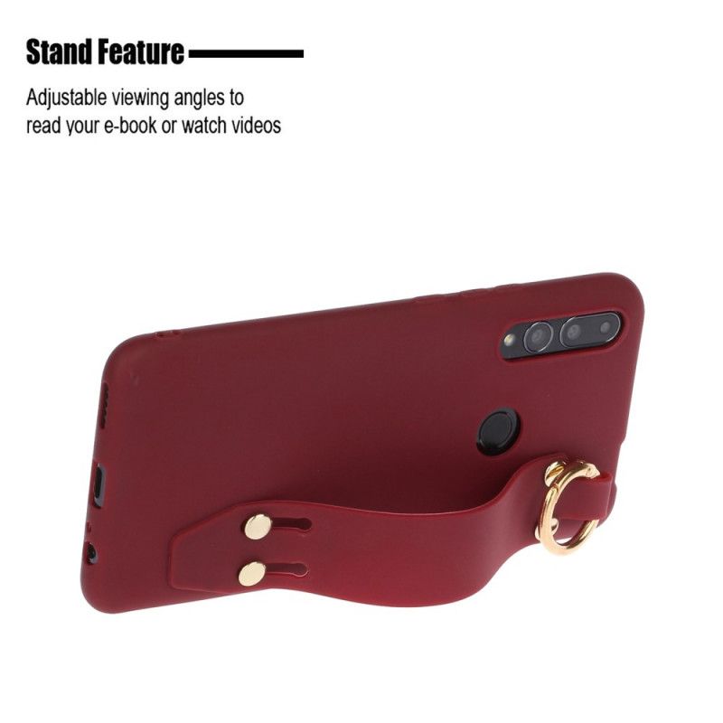 Kuori Honor 9X Magenta Harmaa Silikoni Tukihihnalla