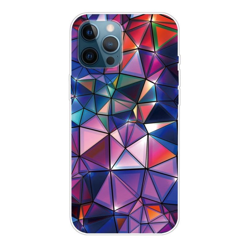 Case Kuoret iPhone 12 / 12 Pro Vaaleanpunainen Harmaa Puhelinkuoret Joustava Geometria