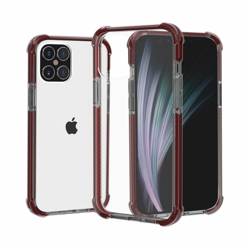Kuori iPhone 12 / 12 Pro Harmaa Musta Läpinäkyvät Turvatyynyt