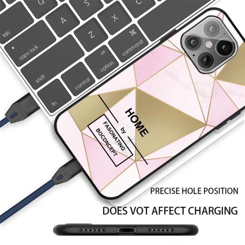 Kuori iPhone 12 / 12 Pro Harmaa Musta Tyylitelty Marmori Suojakuori
