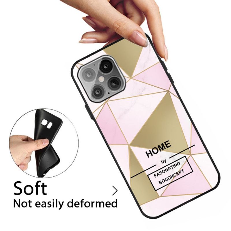 Kuori iPhone 12 / 12 Pro Harmaa Musta Tyylitelty Marmori Suojakuori