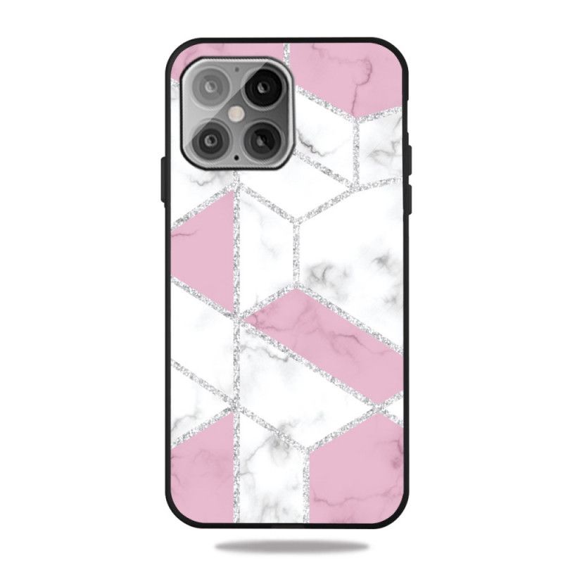 Kuori iPhone 12 / 12 Pro Harmaa Musta Tyylitelty Marmori Suojakuori