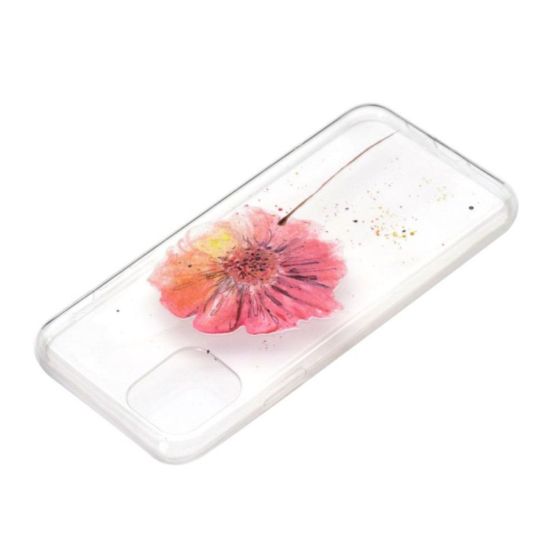 Kuori iPhone 12 / 12 Pro Läpinäkyvä Vesiväri Unikko