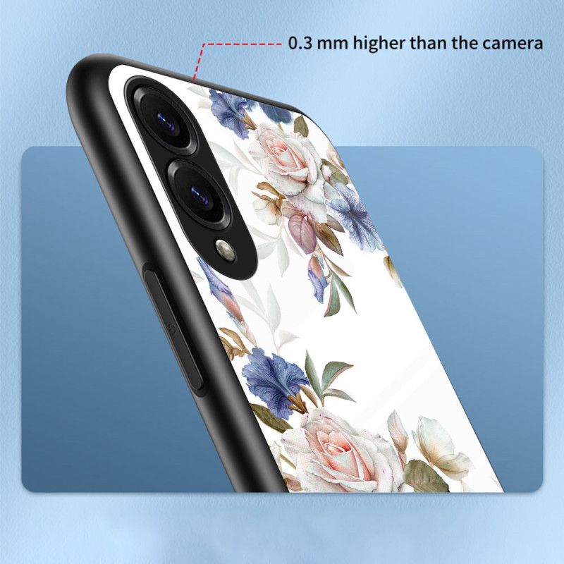 Kuori Samsung Galaxy S25 5g Edge Karkaistusta Lasista Valmistettu Kukkakuvioinen