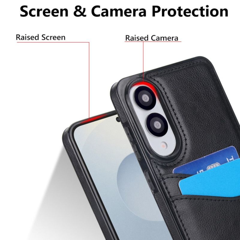 Kuori Samsung Galaxy S25 5g Edge Nahkajäljitelmä Ja Kortti Teline Suojakuori