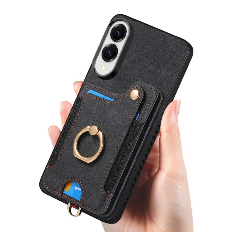 Kuori Samsung Galaxy S25 5g Edge Retro Rfid-korttikotelo Ja Hihna