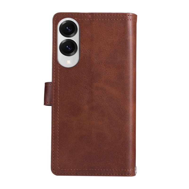 Nahkakotelo Samsung Galaxy S25 5g Edge Magneettinen Lompakko Ja Kaulanauha