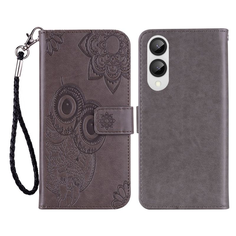 Nahkakotelo Samsung Galaxy S25 5g Edge Pöllöt Ja Hihna