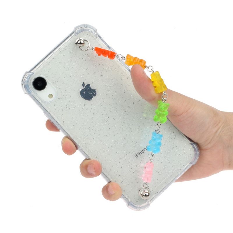 Kuori iPhone XR Silikoni Karhu Poikanen Rannekoru