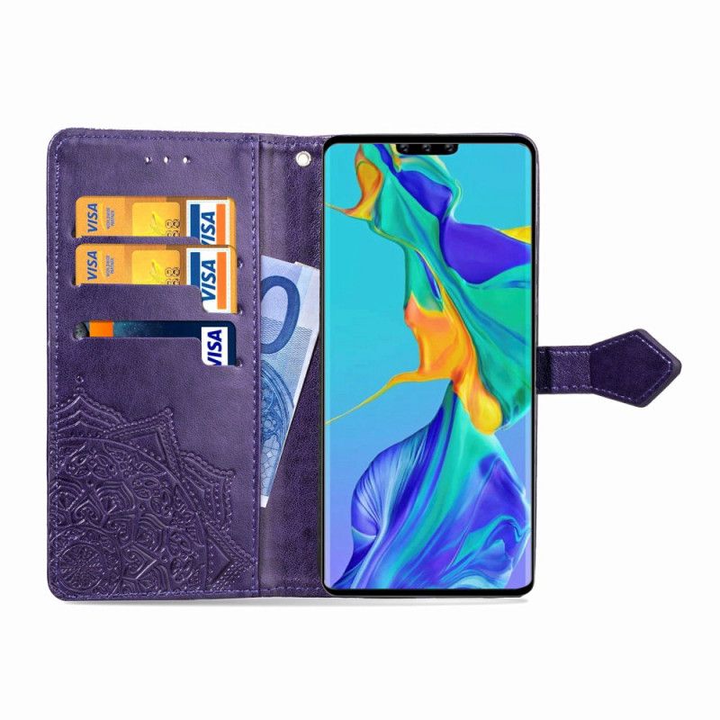 Kotelot Huawei Mate 30 Pro Harmaa Musta Keski-Ikäinen Mandala
