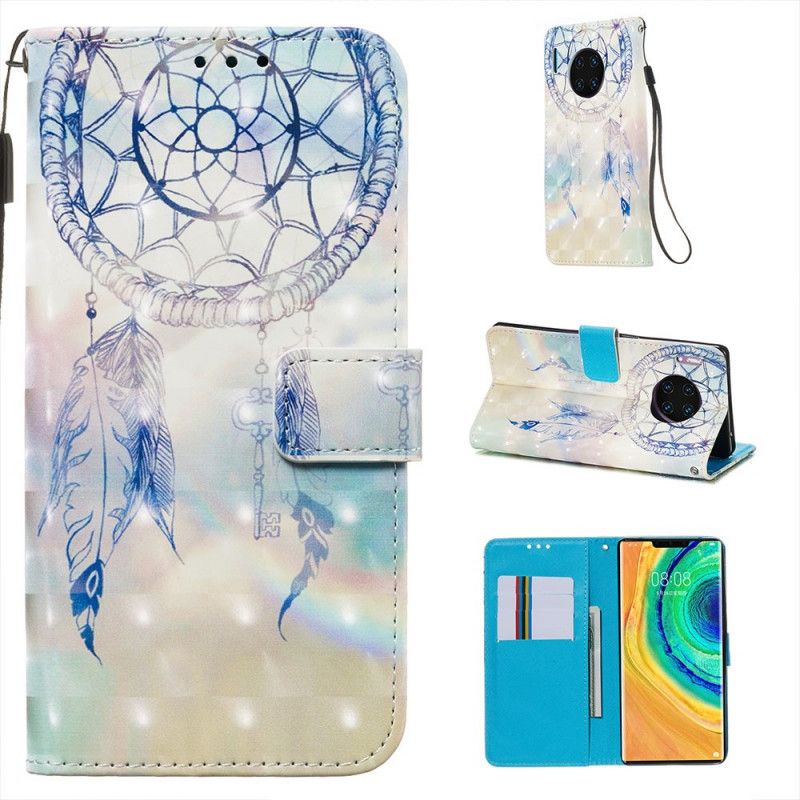 Kotelot Huawei Mate 30 Pro Punainen Valkoinen Vesiväri Unen Sieppari Suojakuori