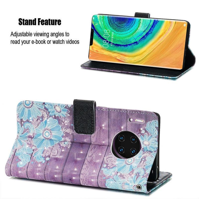 Kotelot Huawei Mate 30 Pro Sinisiä Kukkia