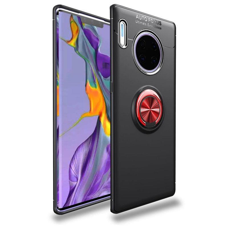 Kuori Huawei Mate 30 Pro Punainen Musta Lenuo-Pyörivä Rengas Suojakuori