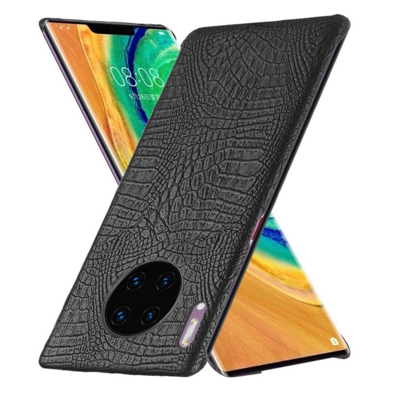 Kuori Huawei Mate 30 Pro Valkoinen Musta Krokotiilin Ihon Tyyli Suojakuori
