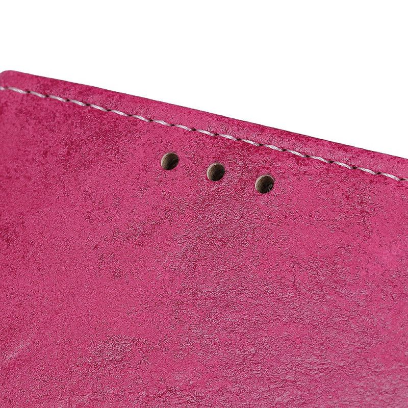 Nahkakotelo Huawei Mate 30 Pro Magenta Harmaa Puhelinkuoret Vintage Tekonahkaa
