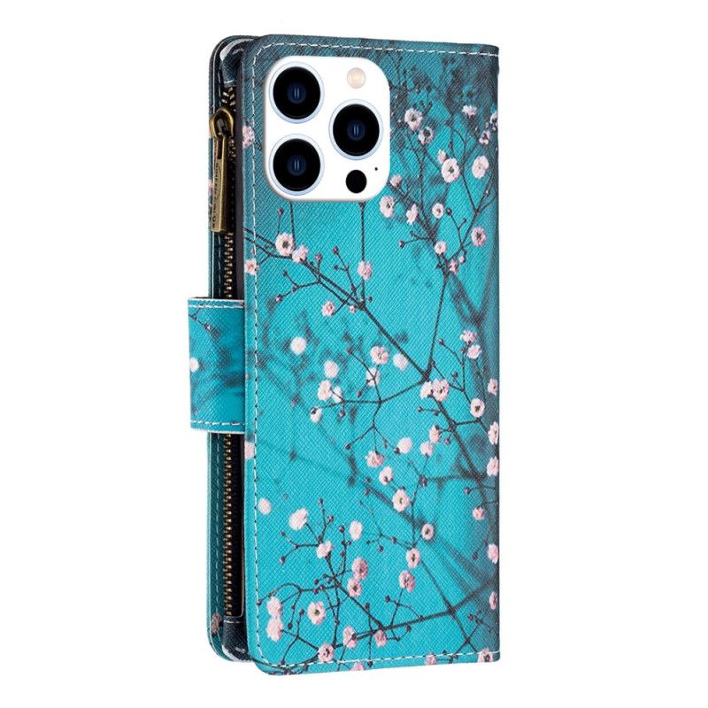 Kotelot iPhone 16 Pro Max Plum Blossom Lompakko Hihnalla