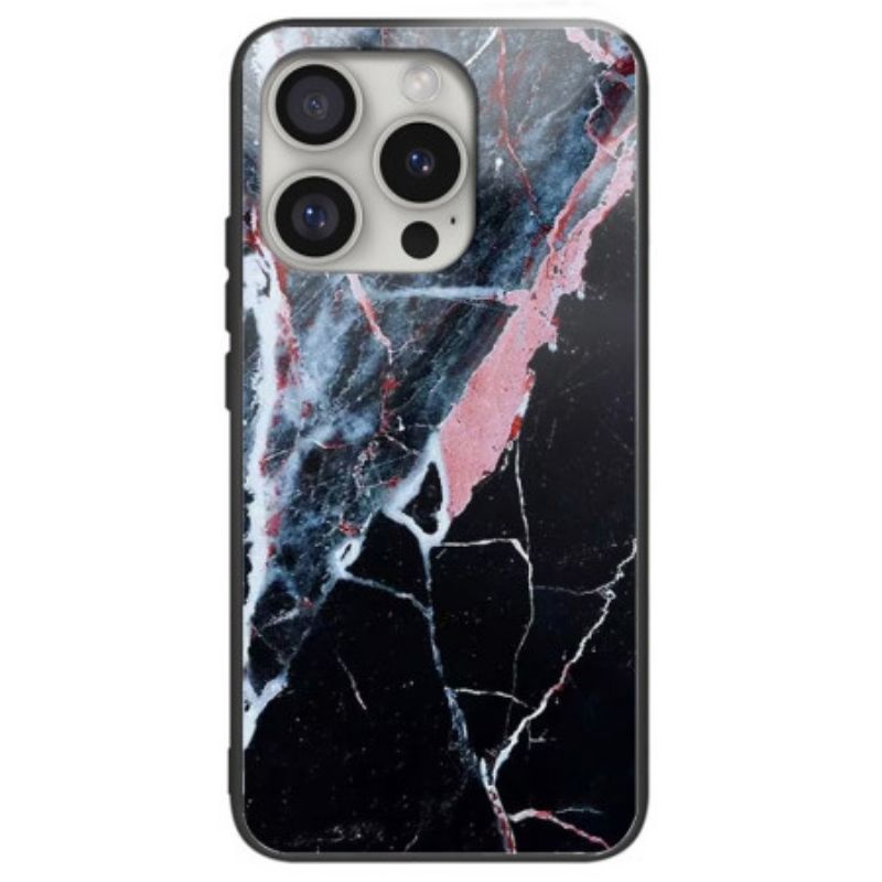 Puhelinkuoret iPhone 16 Pro Max Karkaistu Musta Marmorilasi