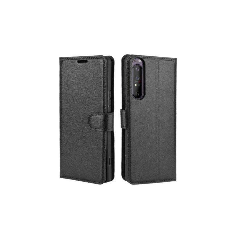 Suojakuori Sony Xperia 1 II Valkoinen Musta Litsi-Tekonahka