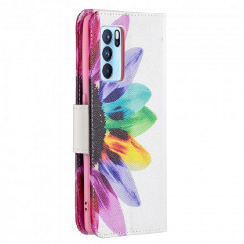 Flip Kotelot Oppo Reno 6 Pro 5g Kukka-akvarelli Suojakuori