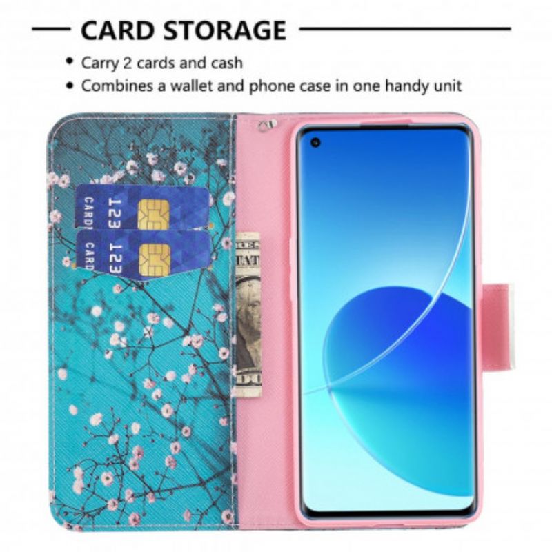 Flip Kotelot Oppo Reno 6 Pro 5g Kukkivat Oksat Suojakuori