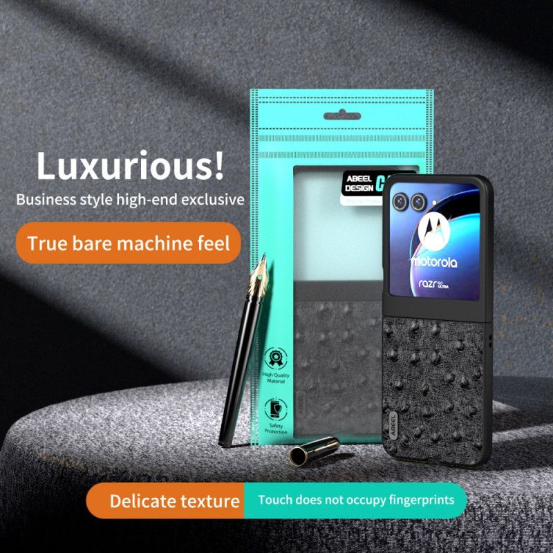 Kuori Motorola Razr 50 Abeel Strutsin Pintanahkaa Suojakuori