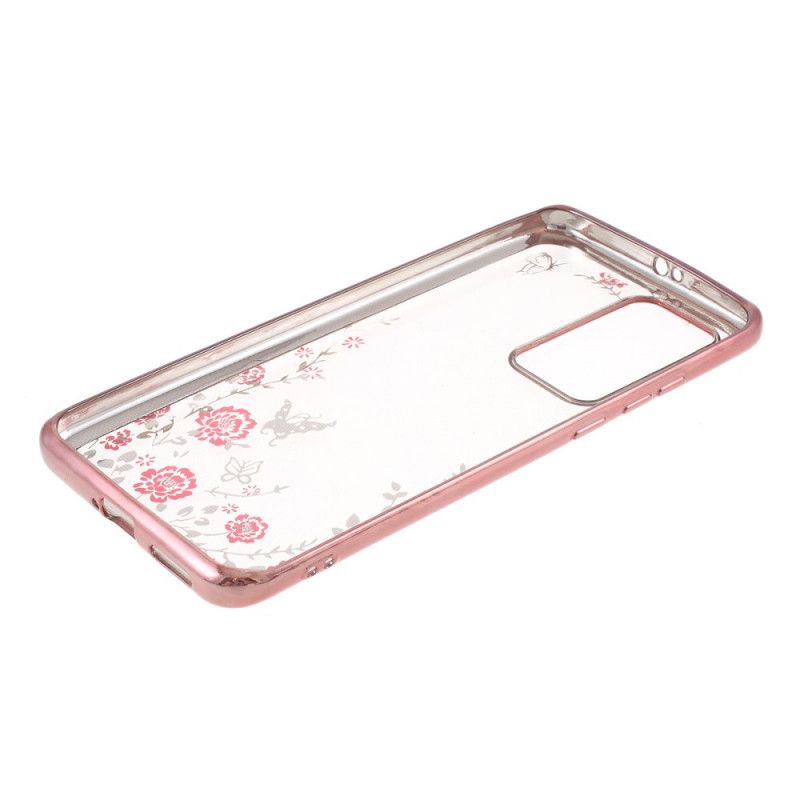 Kuori Huawei P40 Pro Ruusukulta Kulta Metalliefekti Perhosten Kanssa