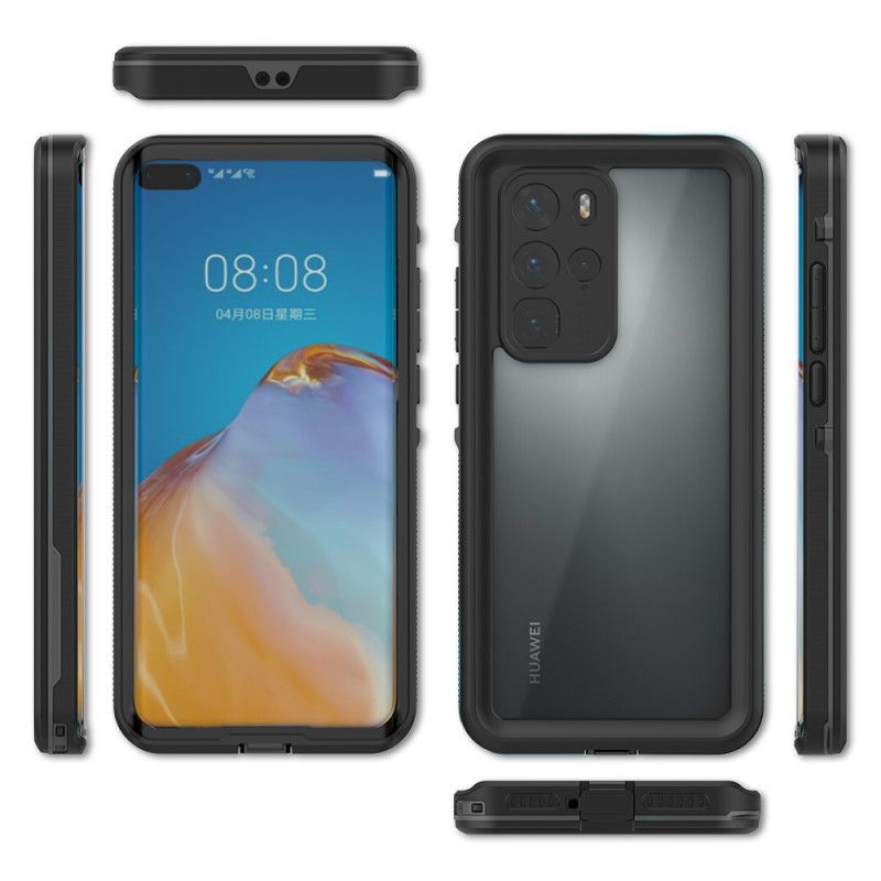 Kuori Huawei P40 Pro Tummansininen Musta Vedenpitävä Kuorilaatikko Suojakuori