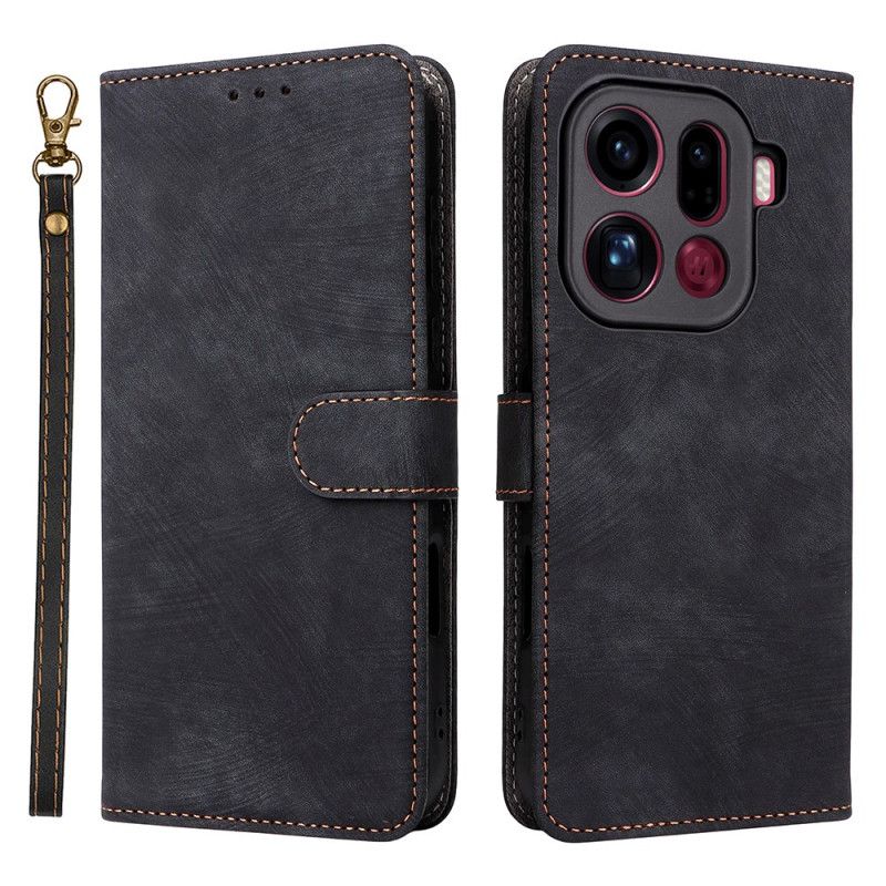 Kotelot Oppo Find X9 Pro 5g Hihnoilla Koristeltu Mokkanahkakuvio