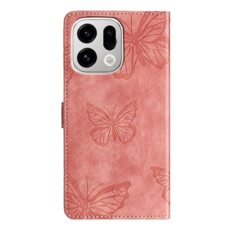 Kotelot Oppo Find X9 Pro 5g Mokkanahkakuvio Ja Perhoset