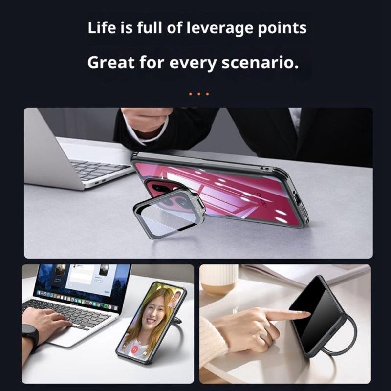 Kuori Oppo Find X9 Pro 5g Kirkas Jalustalla Ja Kamerasuojalla