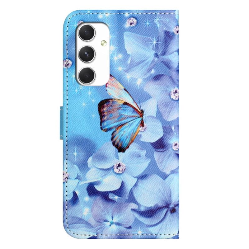 Kotelot Samsung Galaxy A16 5g Puhelinkuoret Sinisiä Kukkia Ja Perhosia