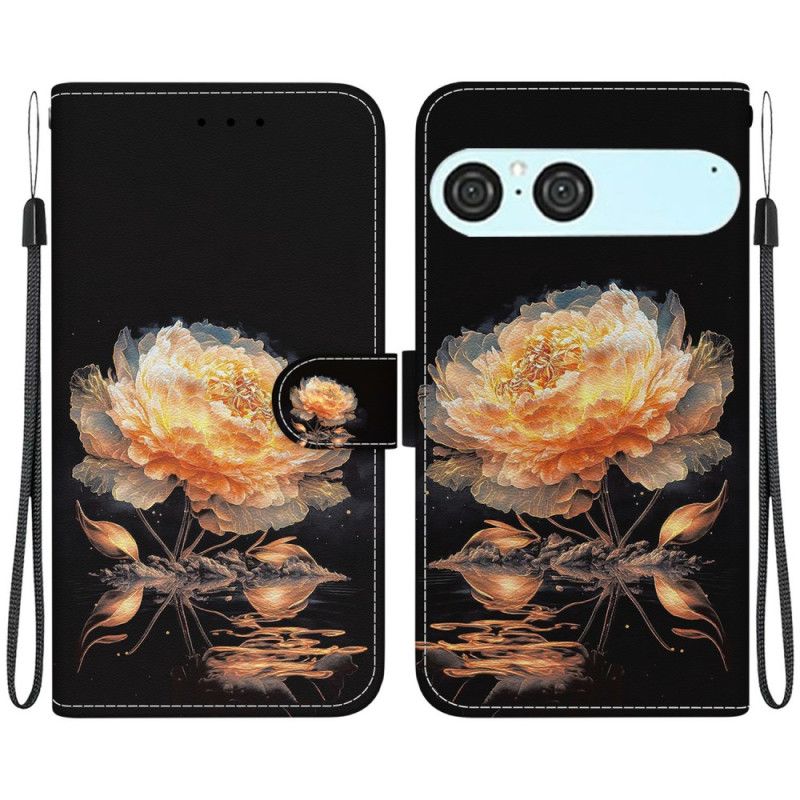 Nahkakotelo Sony Xperia 10 Vii Oranssi Pioni