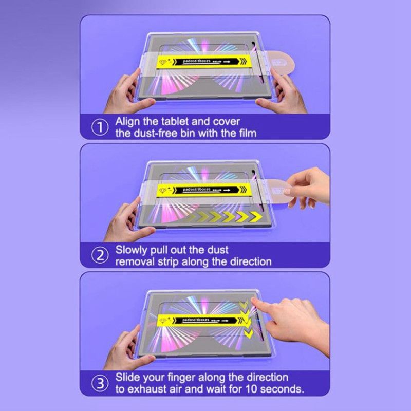 Karkaistusta Lasista Valmistettu Näytönsuoja Samsung Galaxy Tab S10 Lite / S10 Fe / S9 / S9 Fe / S8 / S7 Hd Pölynpoistotyökalulla