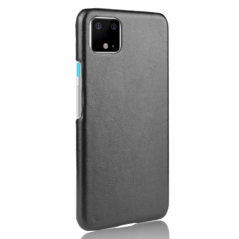 Kuori Google Pixel 4 Musta Litsi Nahkaa