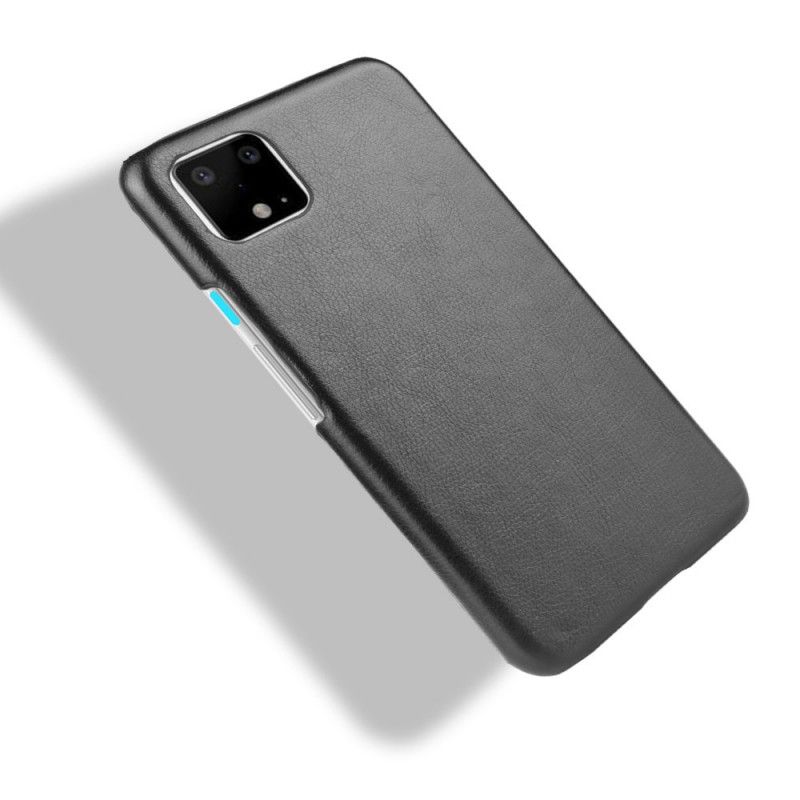Kuori Google Pixel 4 Musta Litsi Nahkaa