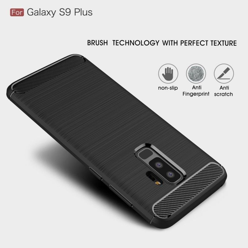 Kuori Samsung Galaxy S9 Plus Punainen Musta Harjattu Hiilikuitu