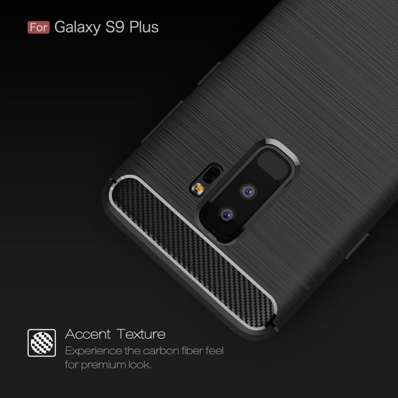 Kuori Samsung Galaxy S9 Plus Punainen Musta Harjattu Hiilikuitu