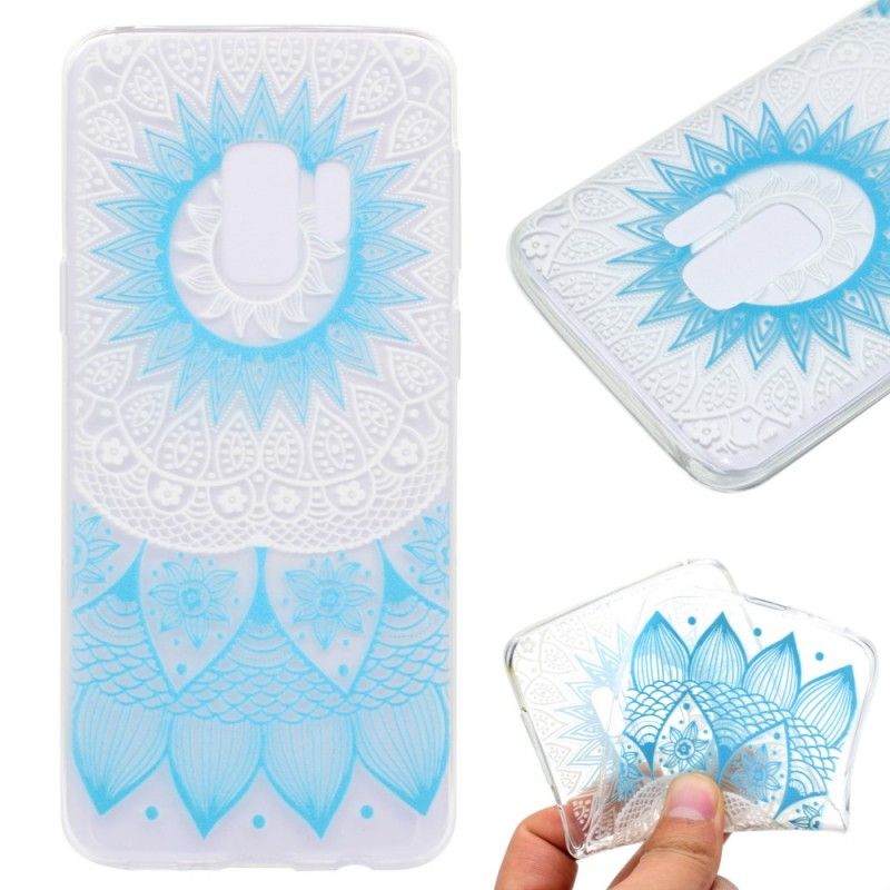 Kuori Samsung Galaxy S9 Plus Vaaleansininen Vaaleanpunainen Läpinäkyvä Värikäs Mandala Suojakuori