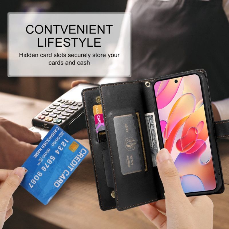 Kotelot Samsung Galaxy A17 4g / 5g Lompakko Vetoketjullisella Taskulla Ja Hihnoilla Suojakuori