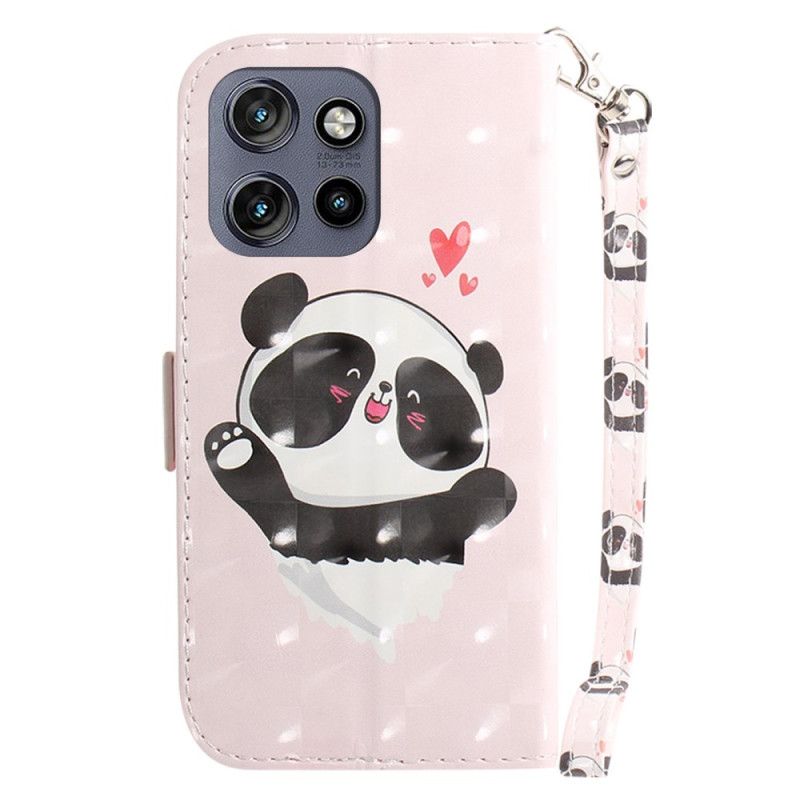 Kotelot Motorola Edge 50 Neo Puhelinkuoret Panda Love Hihnalla